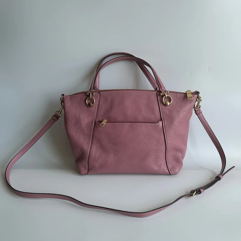 Coach Kacey Satchel True Pink Pebbled Leather Bag C6229